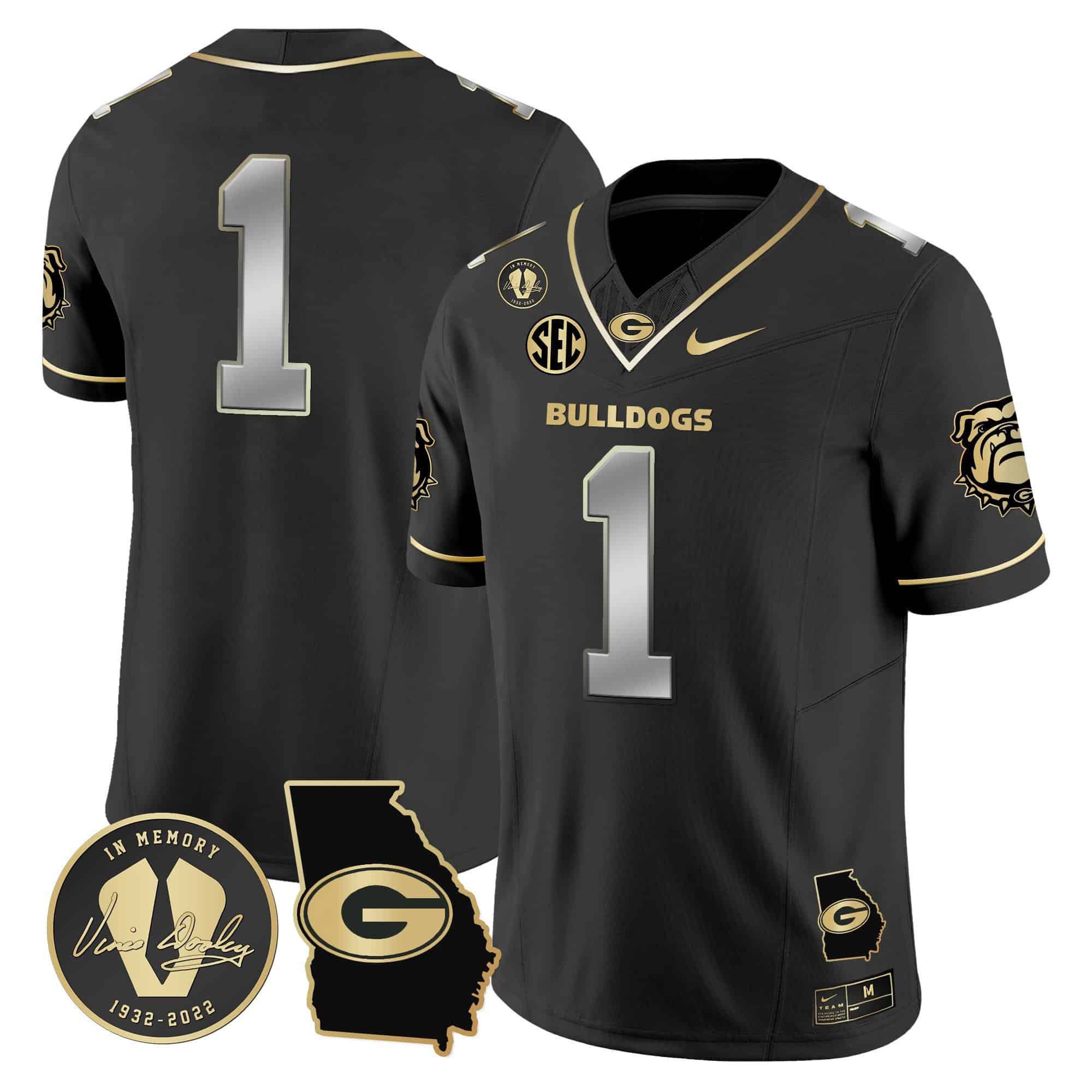 Men Georgia Bulldogs #1 No Name Black 2024 Nike Vapor NCAA Jersey style 3->indianapolis colts->NFL Jersey
